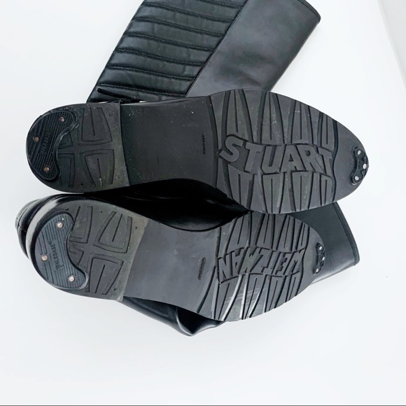 Stuart Weitzman Pointed Toe Flat Boots - Raceway Quilt Back - Picture 8 of 13